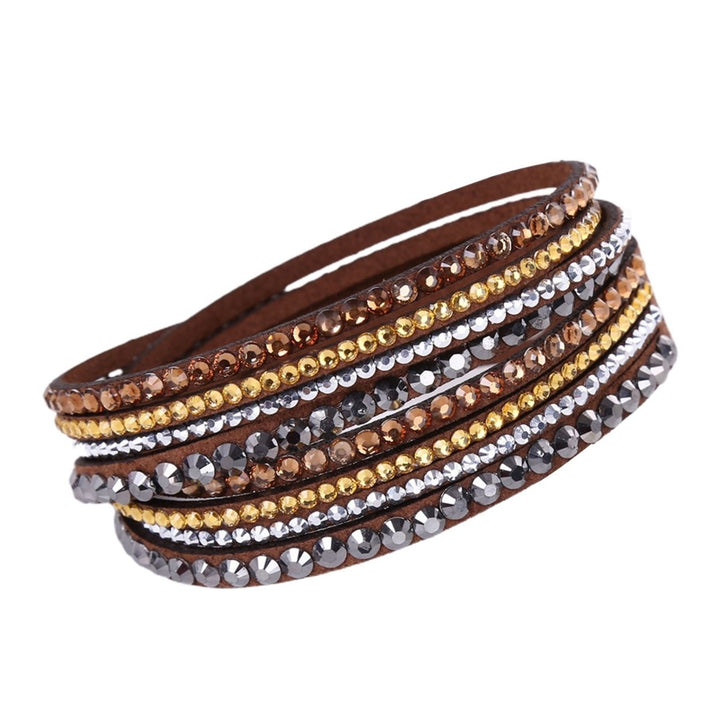 Women Bracelet Multi-layer Rhinestones Jewelry Exquisite Bohemian Bracelet for Beach Image 4