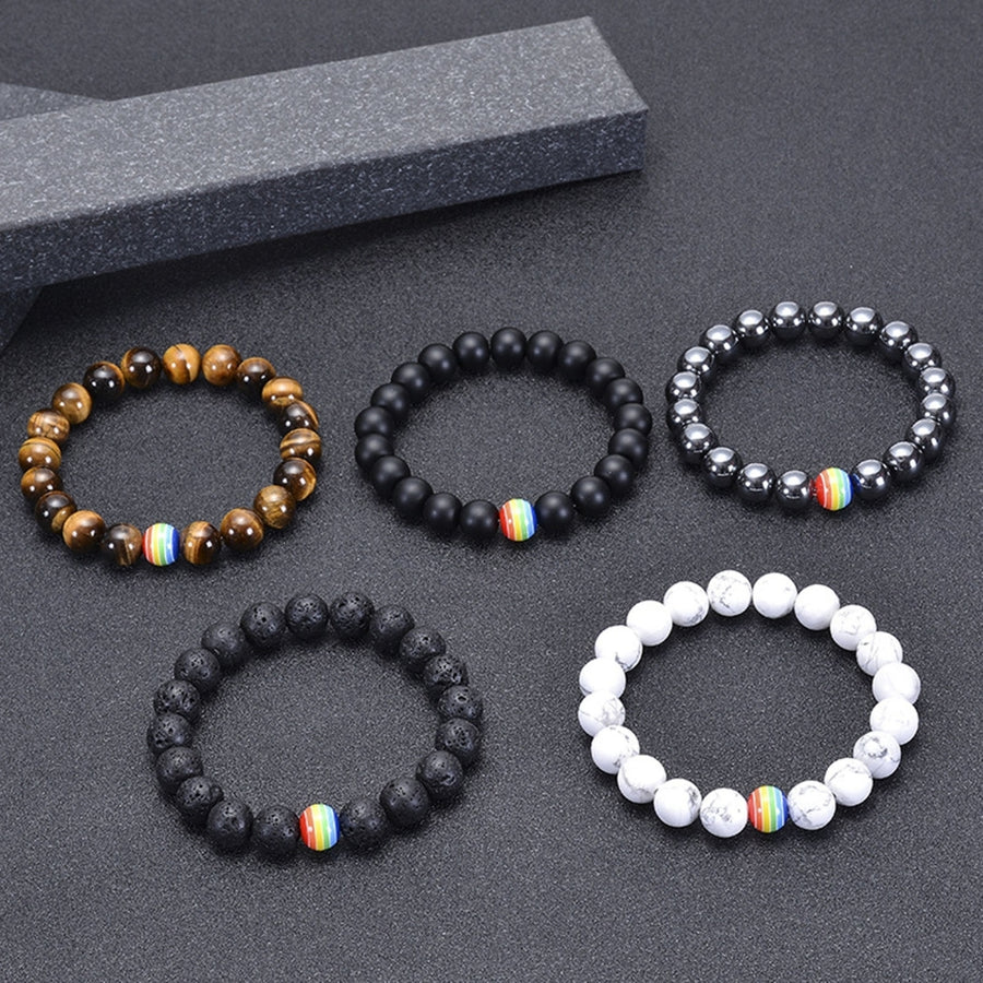 Elastic Rope Handmade Lightweight Stone Bracelet Men Women Natural Beads Bracelet Hand Decor Image 1