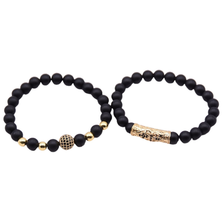 2Pcs Nice-looking Bracelet Corrosion Resistant Alloy Bead Design Men Jewelry Bracelet for Daily Image 12