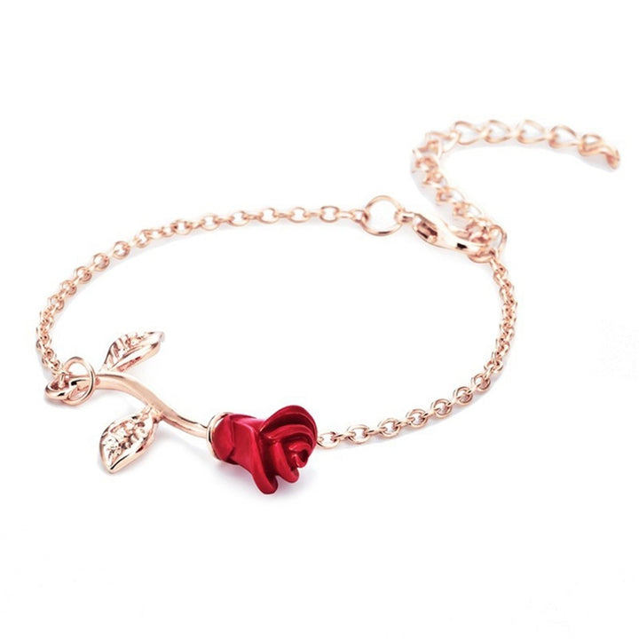 Women Bracelet Rose Adjustable Chain Jewelry Electroplating Long Lasting Bracelet for Party Image 1