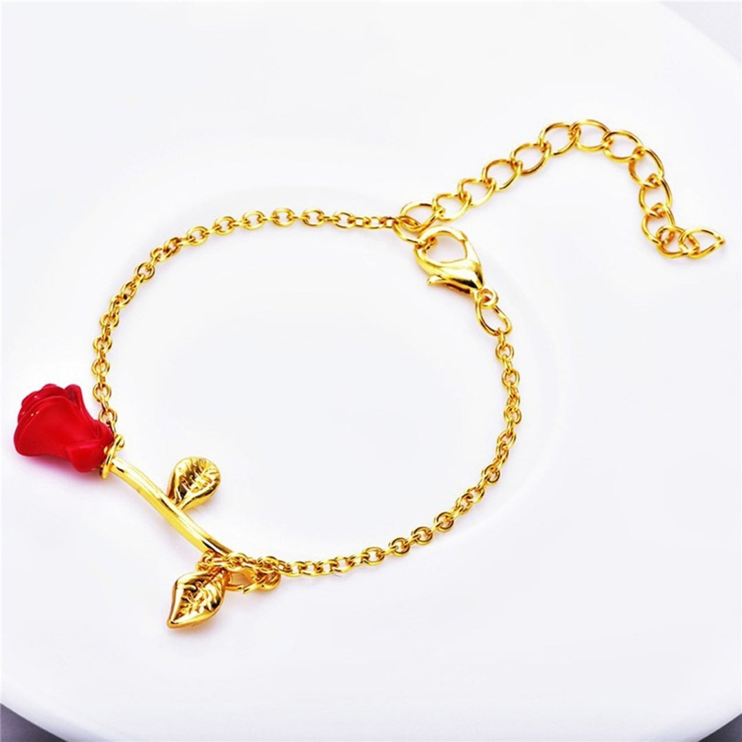 Women Bracelet Rose Adjustable Chain Jewelry Electroplating Long Lasting Bracelet for Party Image 6