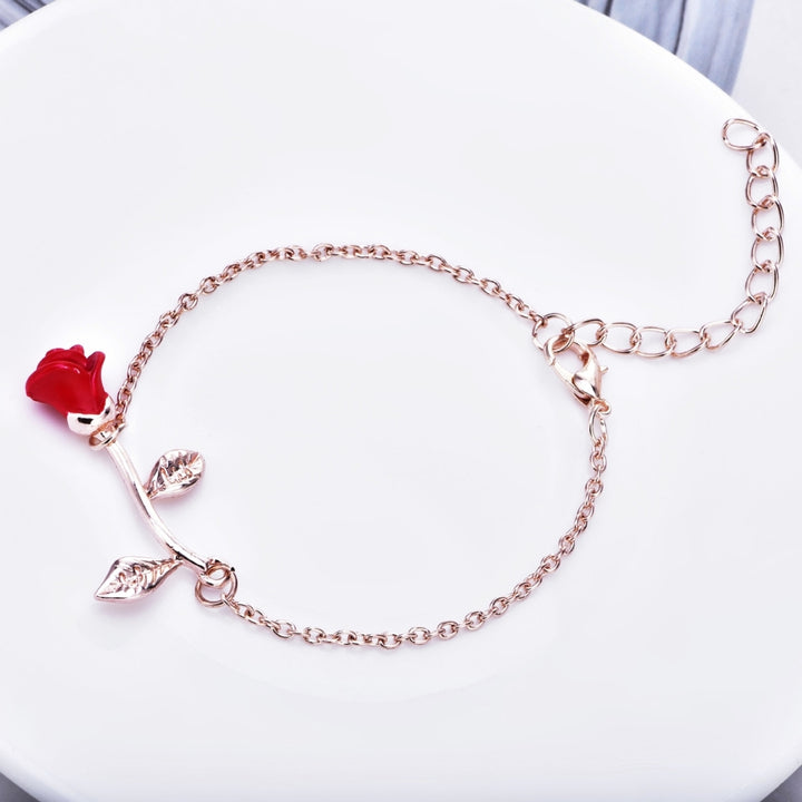 Women Bracelet Rose Adjustable Chain Jewelry Electroplating Long Lasting Bracelet for Party Image 7