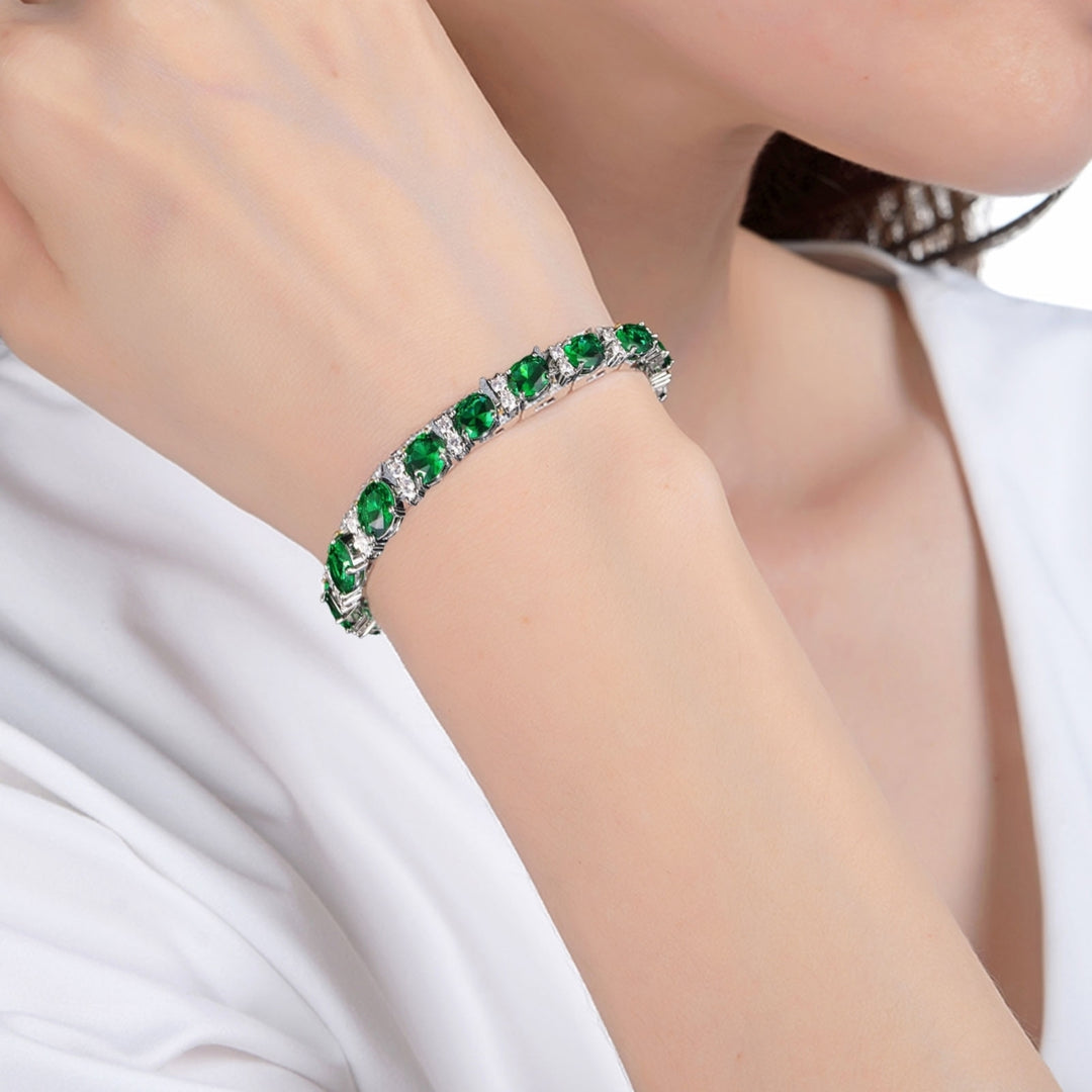 Ladies Trendy Bracelet Oval Cubic Zirconia Not Easy to Break Wrist Decoration Faux Gem Stone Bracelet for Gifts Image 2