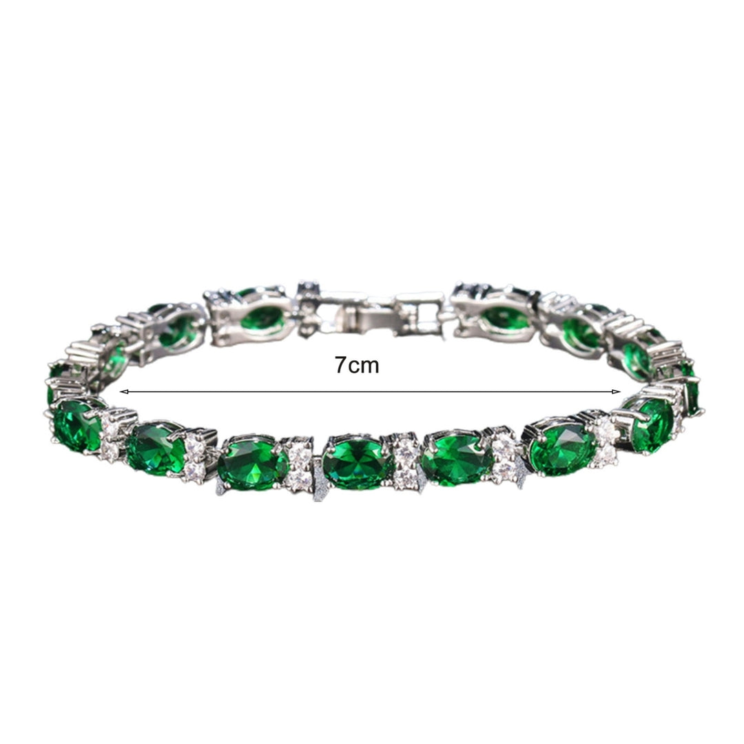 Ladies Trendy Bracelet Oval Cubic Zirconia Not Easy to Break Wrist Decoration Faux Gem Stone Bracelet for Gifts Image 4