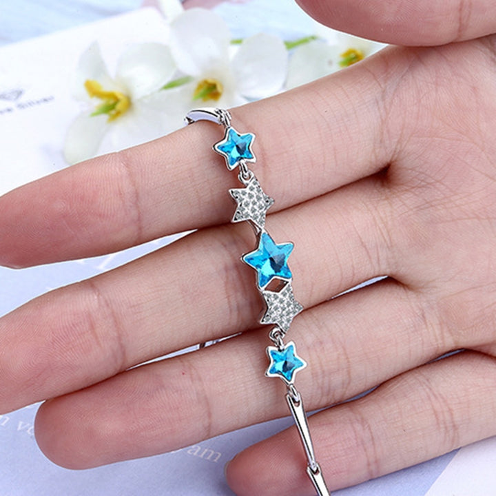 Women Bracelets Faux Crystal Rhinestone Star Shape Delicate Lady Bracelets for Gifts Image 3