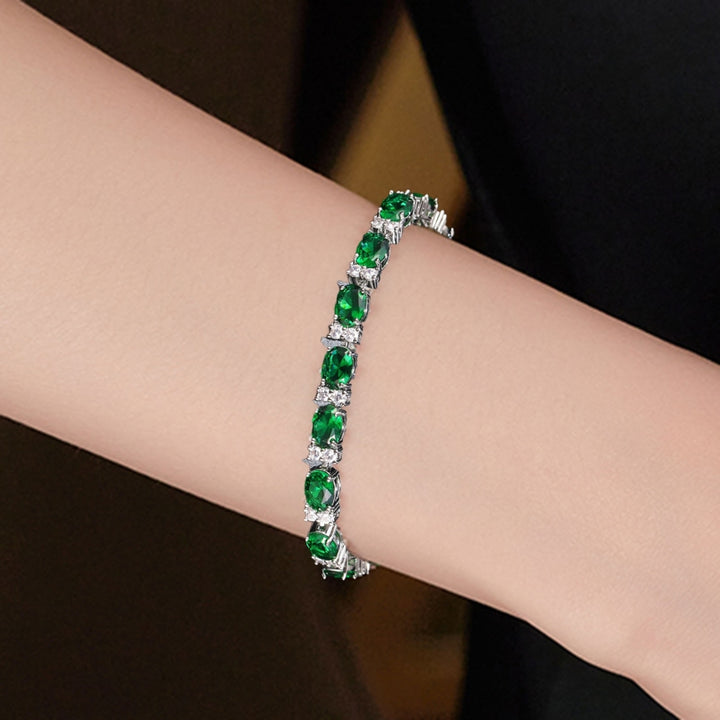 Ladies Trendy Bracelet Oval Cubic Zirconia Not Easy to Break Wrist Decoration Faux Gem Stone Bracelet for Gifts Image 6