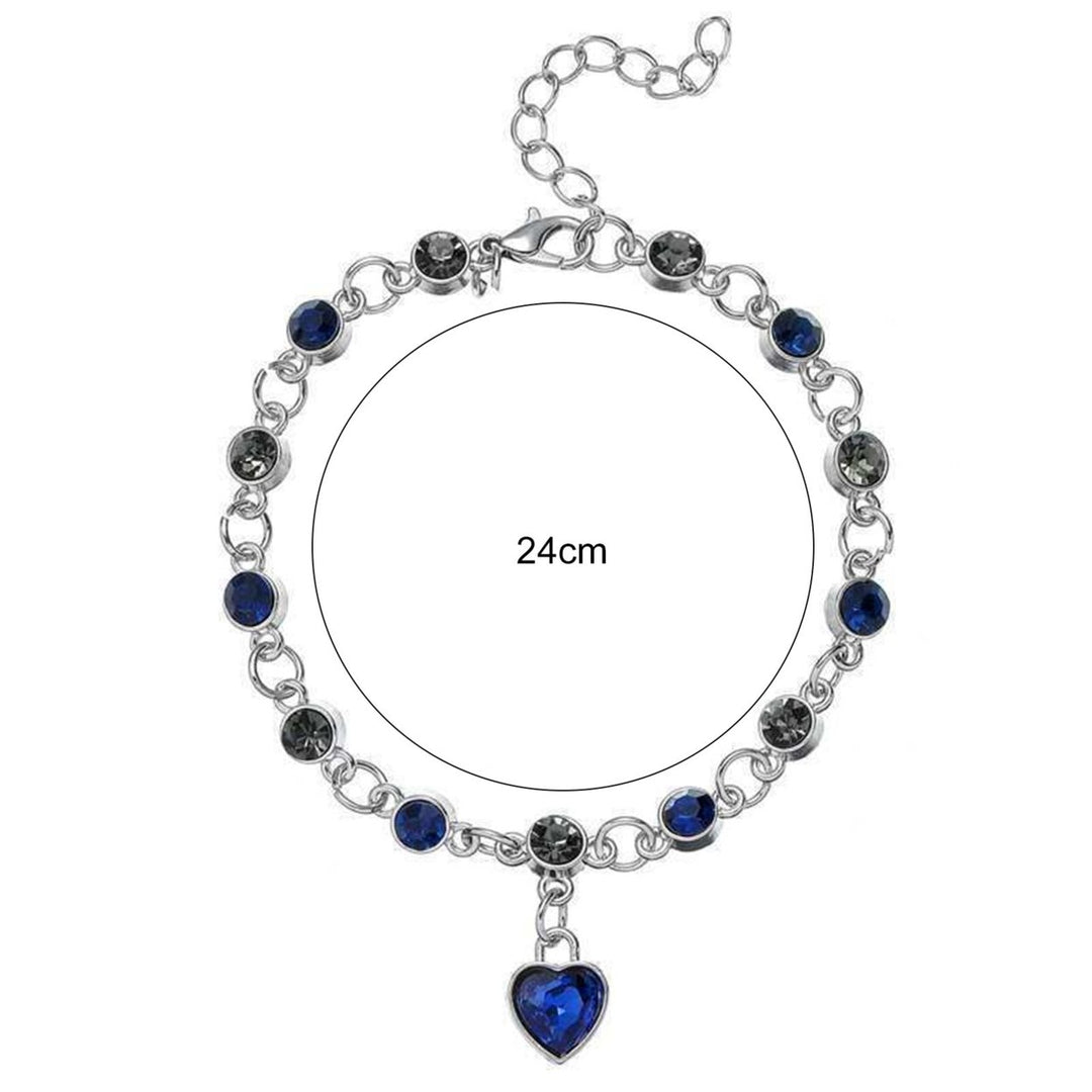 Hand Chain Zircon Chain Heart Shape Faux Crystal Prom Bracelets for Valentines Day Image 6