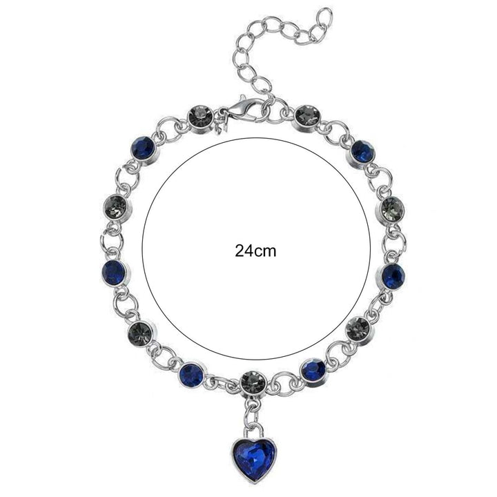 Hand Chain Zircon Chain Heart Shape Faux Crystal Prom Bracelets for Valentines Day Image 6