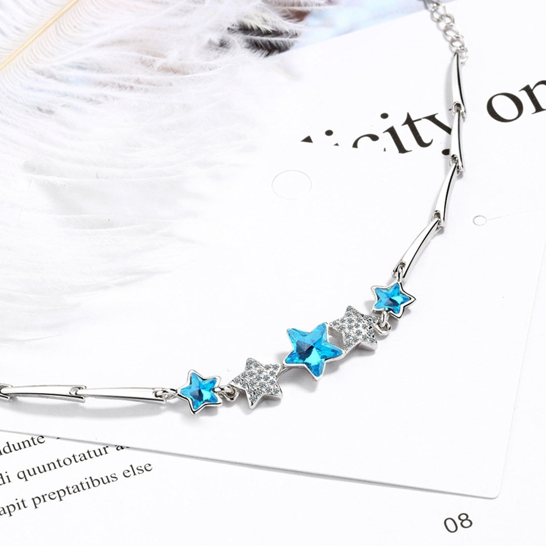 Women Bracelets Faux Crystal Rhinestone Star Shape Delicate Lady Bracelets for Gifts Image 9