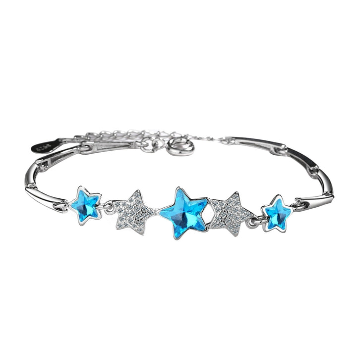 Women Bracelets Faux Crystal Rhinestone Star Shape Delicate Lady Bracelets for Gifts Image 10