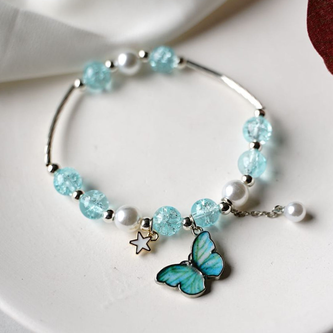 Women Bracelet Butterfly Beads Jewelry Bright Luster Long Lasting Bangle Jewellery Gift Image 9