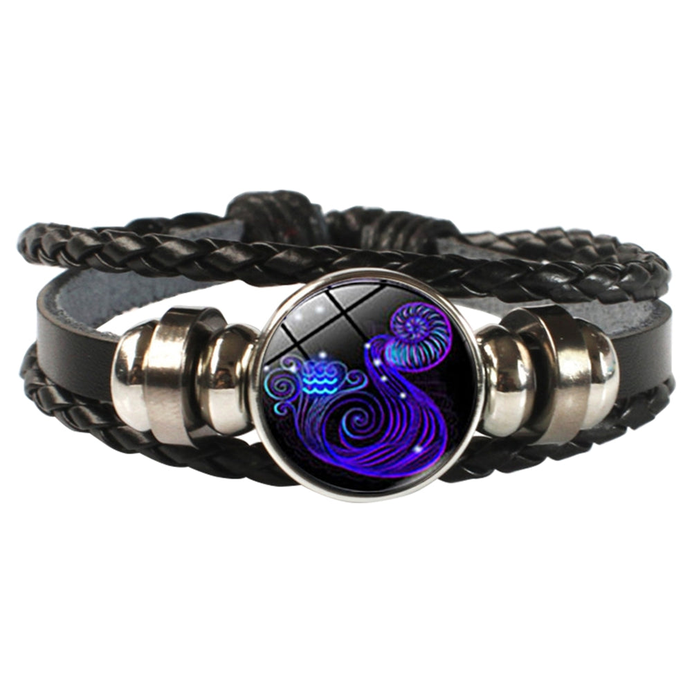 Multilayer Charm Bracelet Adjustable Luminescent Twelve Constellations Braided Bracelet for Daily Life Image 2