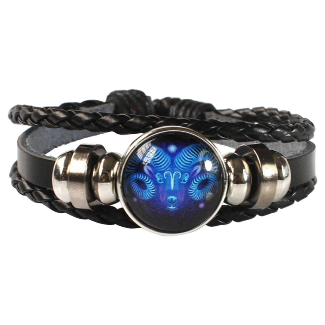 Multilayer Charm Bracelet Adjustable Luminescent Twelve Constellations Braided Bracelet for Daily Life Image 3