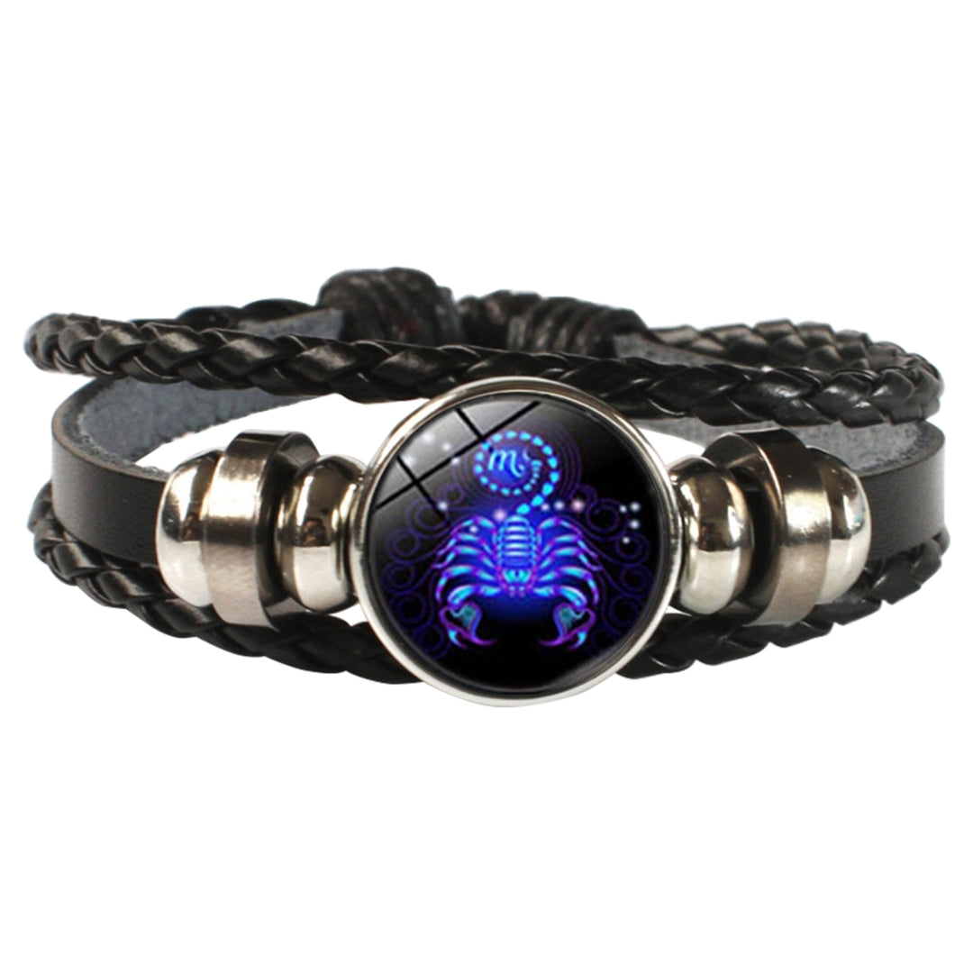 Multilayer Charm Bracelet Adjustable Luminescent Twelve Constellations Braided Bracelet for Daily Life Image 11