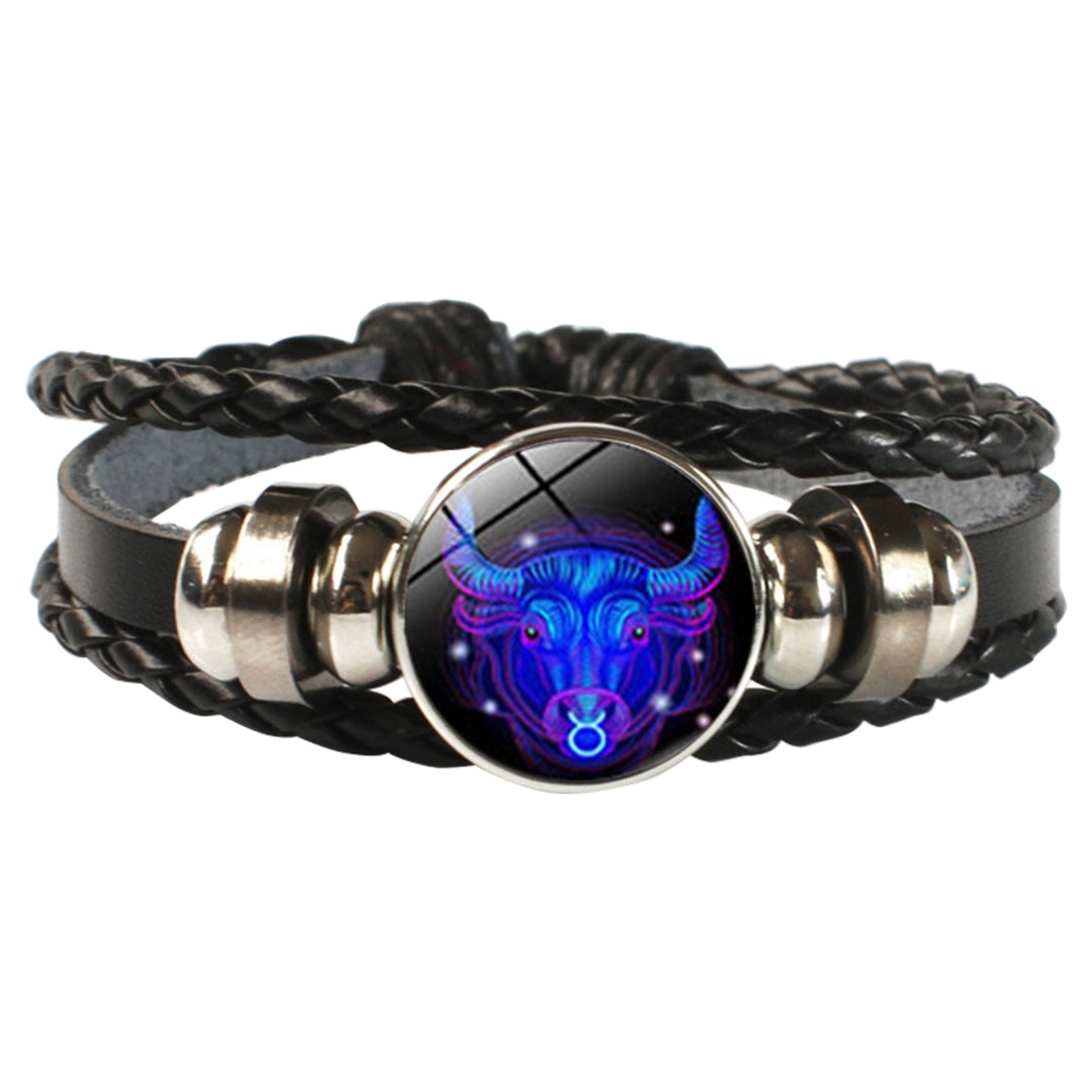 Multilayer Charm Bracelet Adjustable Luminescent Twelve Constellations Braided Bracelet for Daily Life Image 12