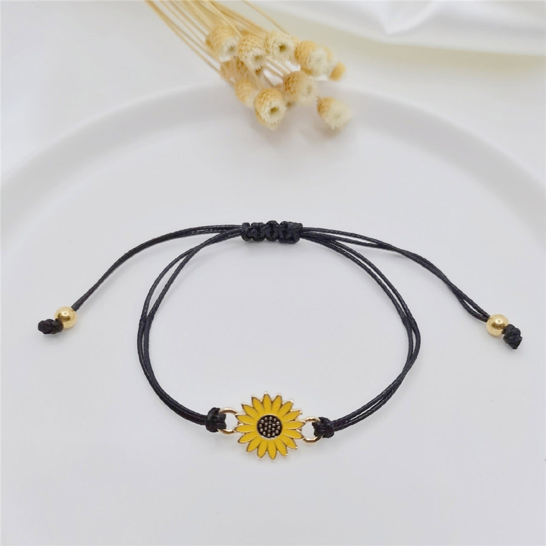 1 Set Friendship Card Bracelets Sunflower Dripping Oil Adjustable Bracelets for Daily Wear Image 10