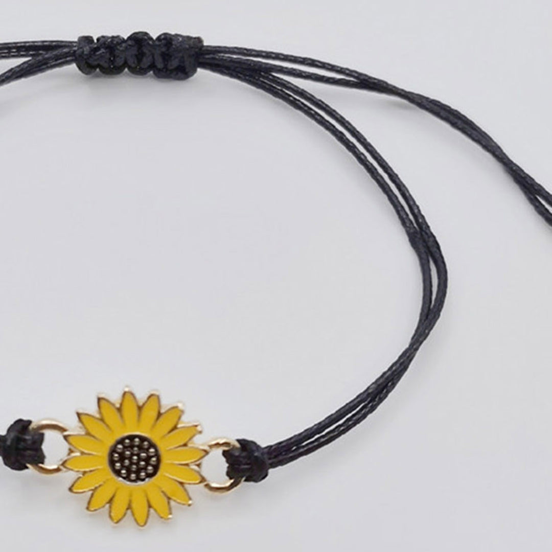 1 Set Friendship Card Bracelets Sunflower Dripping Oil Adjustable Bracelets for Daily Wear Image 11