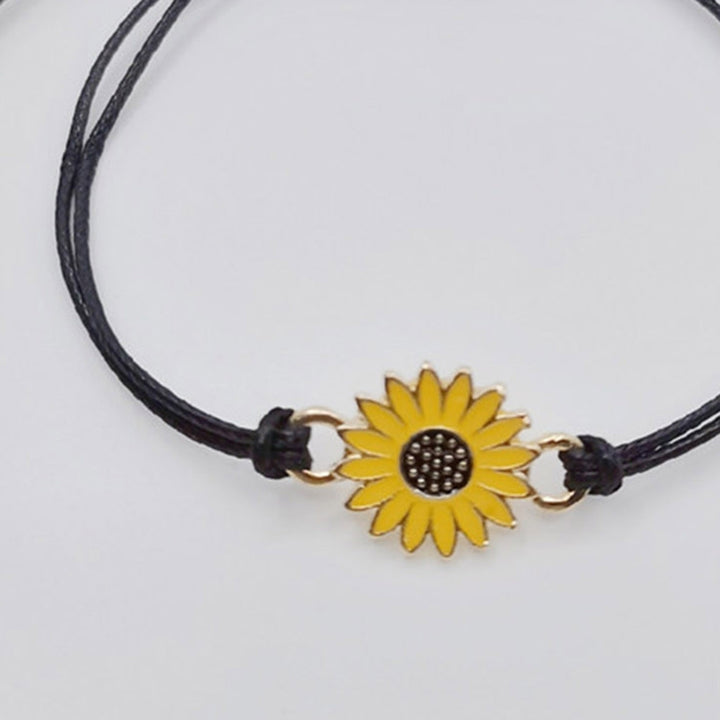 1 Set Friendship Card Bracelets Sunflower Dripping Oil Adjustable Bracelets for Daily Wear Image 12