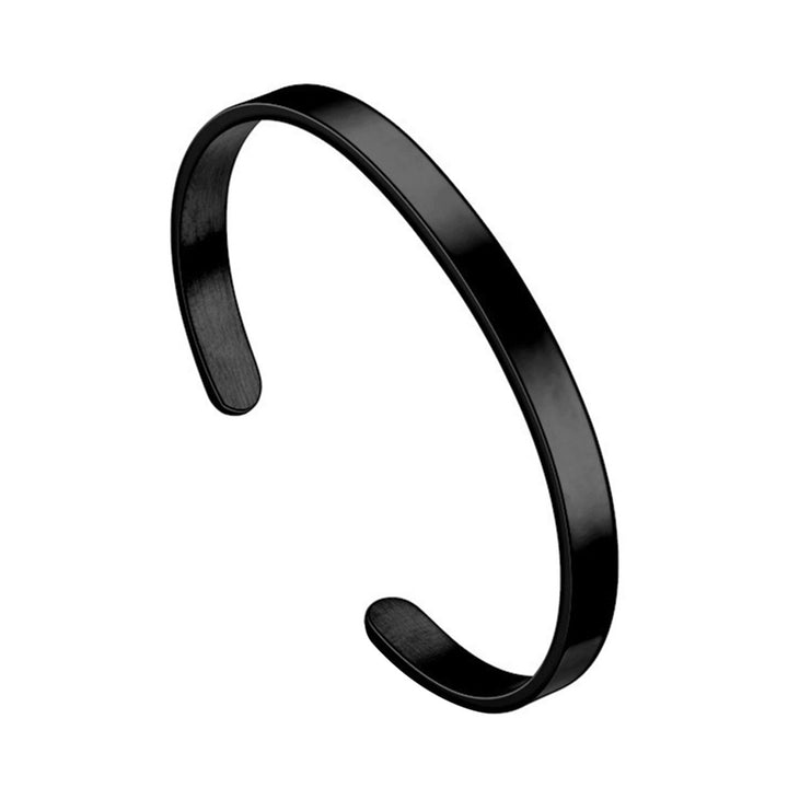 Men Bracelet Smooth Adjustable Stainless Steel Solid Color Women Bangle Adult Decoration Image 12