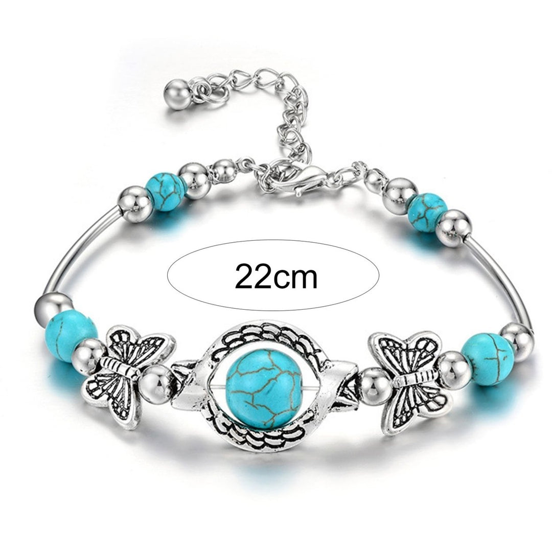 Women Bracelet Simulation Turquoise Beaded Jewelry Bright Luster Long Lasting Bangle Jewellery Gift Image 6