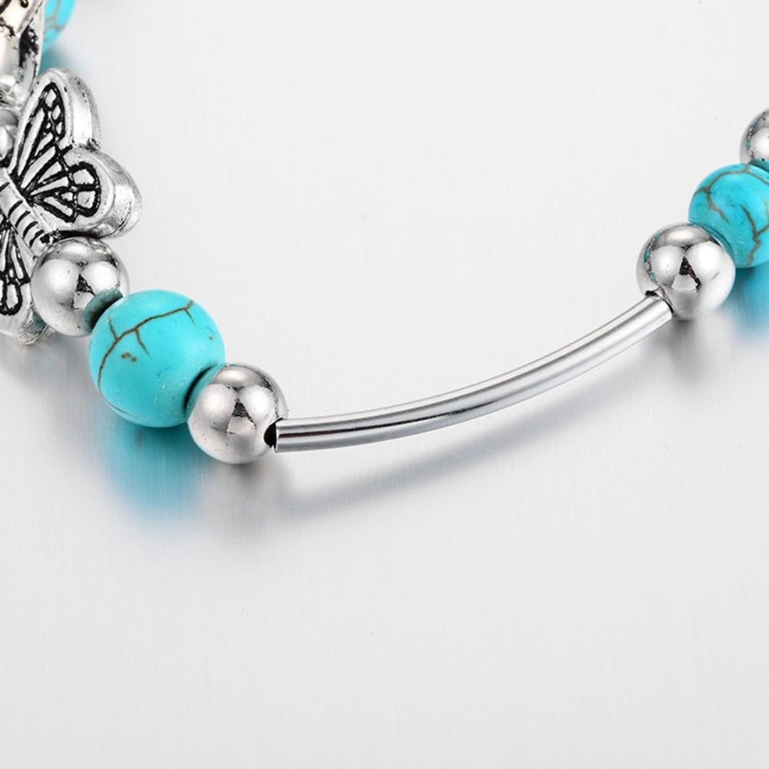 Women Bracelet Simulation Turquoise Beaded Jewelry Bright Luster Long Lasting Bangle Jewellery Gift Image 9