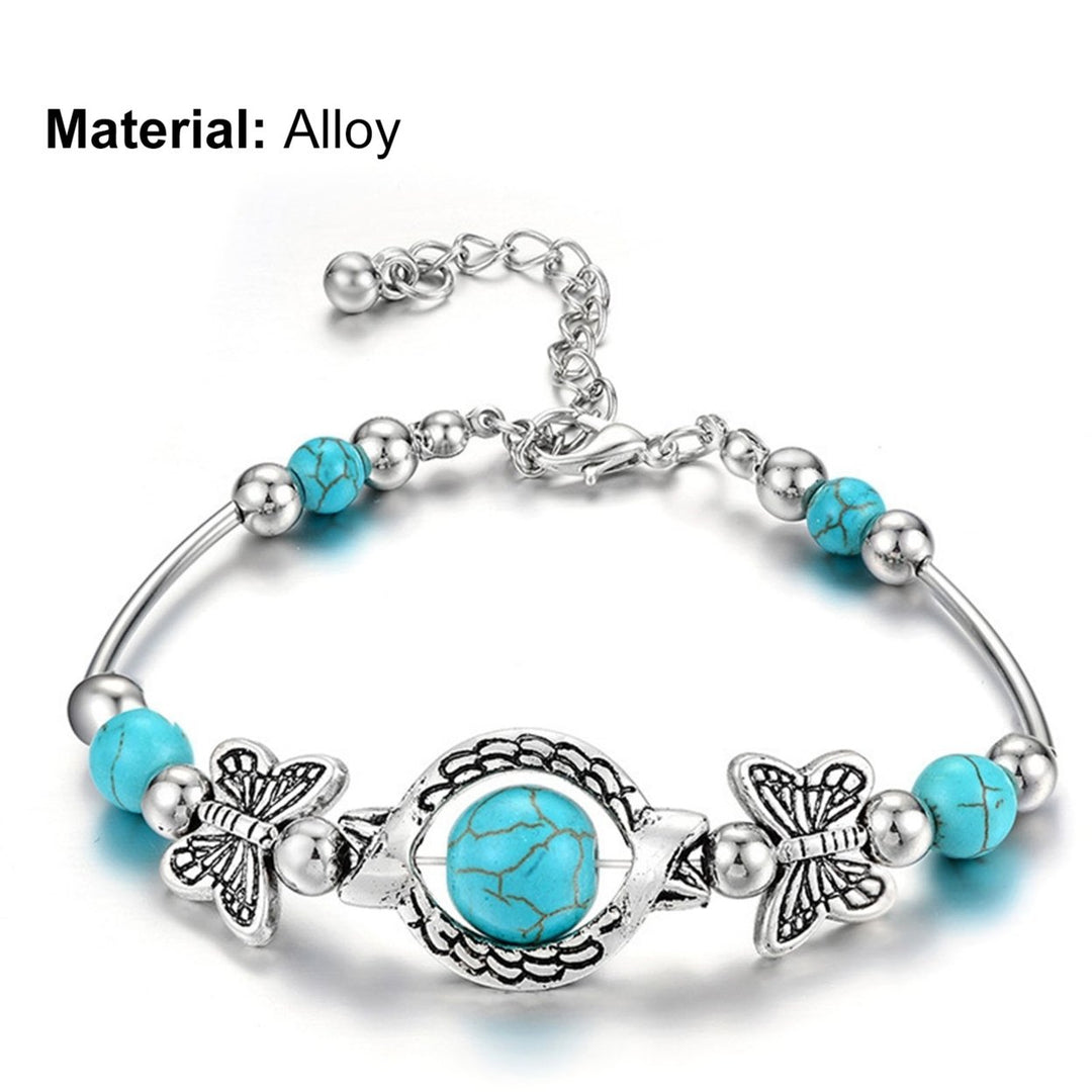 Women Bracelet Simulation Turquoise Beaded Jewelry Bright Luster Long Lasting Bangle Jewellery Gift Image 12