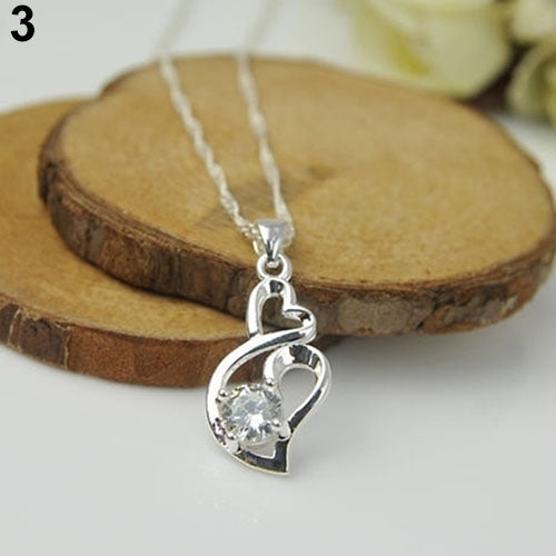 Women Jewelry 925 Sterling Silver Cubic Zirconia Crystal Pendant for Necklace Chain Image 6