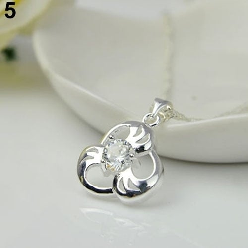 Women Jewelry 925 Sterling Silver Cubic Zirconia Crystal Pendant for Necklace Chain Image 8