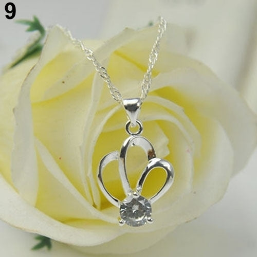 Women Jewelry 925 Sterling Silver Cubic Zirconia Crystal Pendant for Necklace Chain Image 12