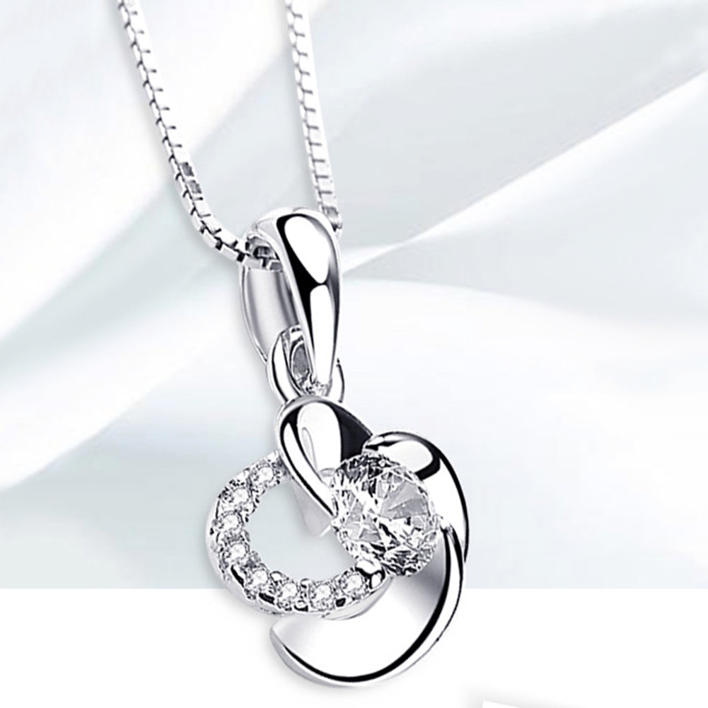 Women Fashion Twist Petal Rhinestone Silver Plated Pendant for Choker Necklace Image 6