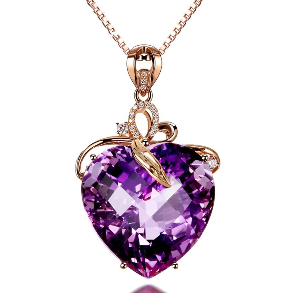 Women Luxury Heart Shape Rhinestone Pendant Necklace Jewelry Charm Gift Image 1