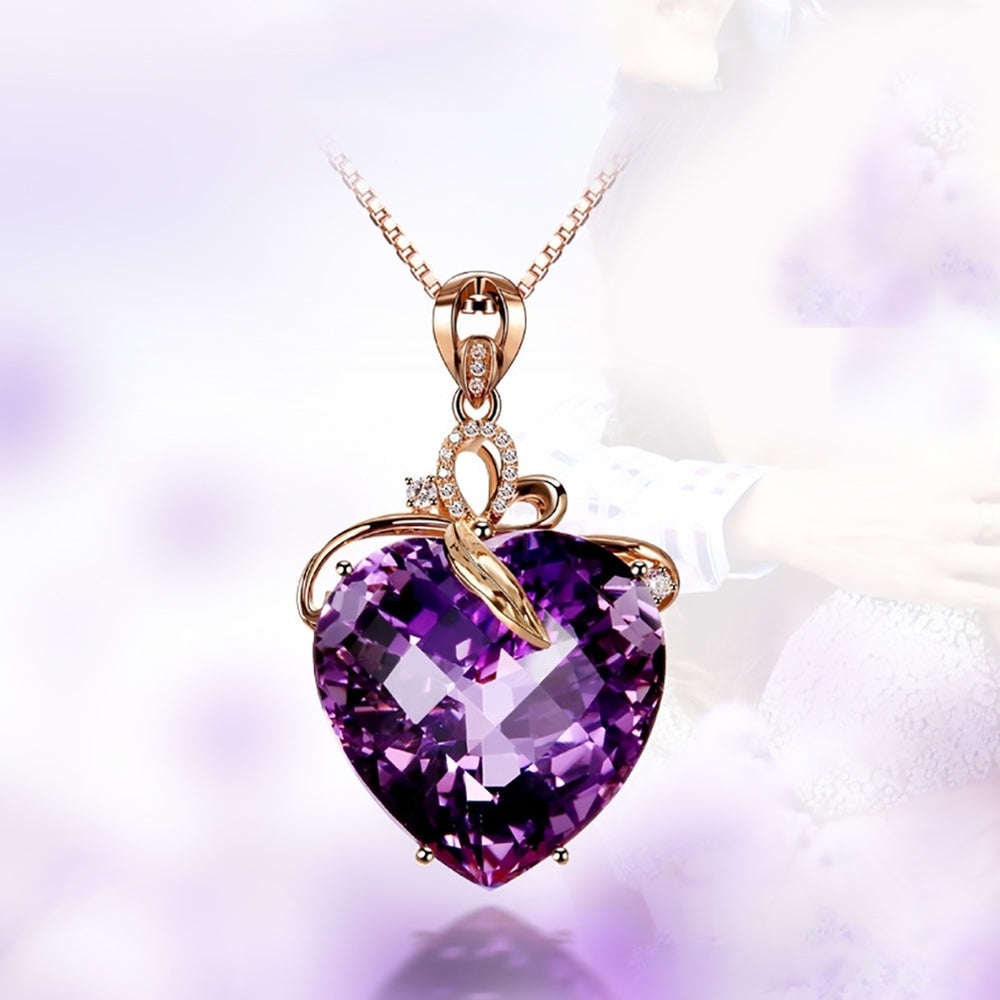 Women Luxury Heart Shape Rhinestone Pendant Necklace Jewelry Charm Gift Image 2