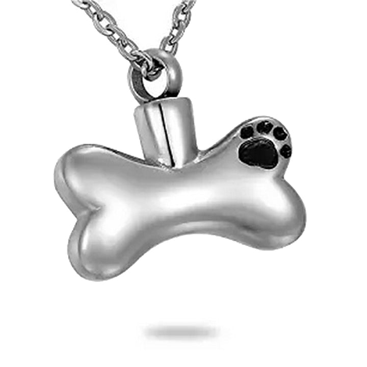 Mini Stainless Steel Footprint Bone Urn Pet Ash Container Pendant Jar Keepsake Image 1