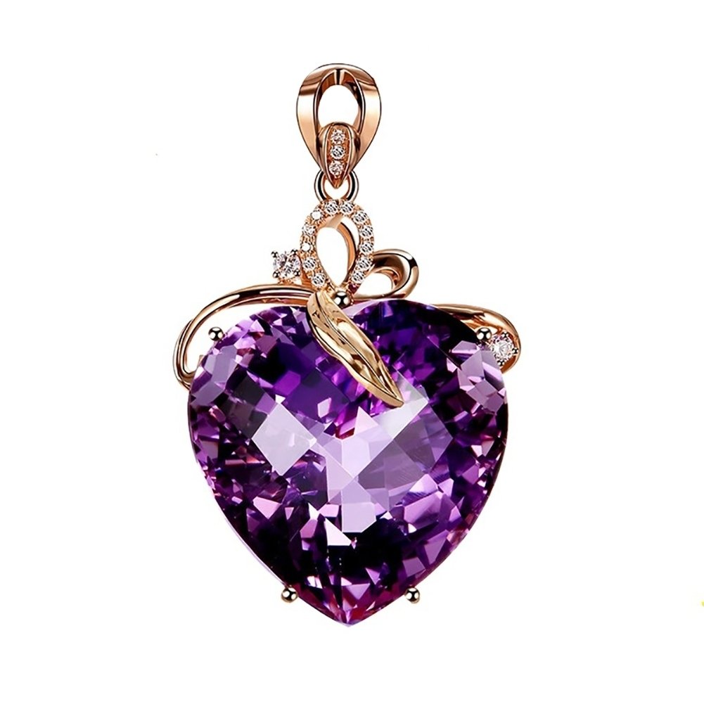 Women Luxury Heart Shape Rhinestone Pendant Necklace Jewelry Charm Gift Image 4