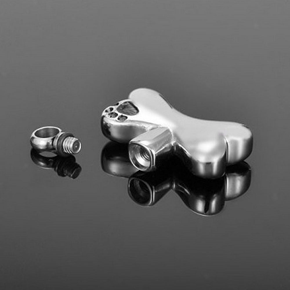 Mini Stainless Steel Footprint Bone Urn Pet Ash Container Pendant Jar Keepsake Image 2