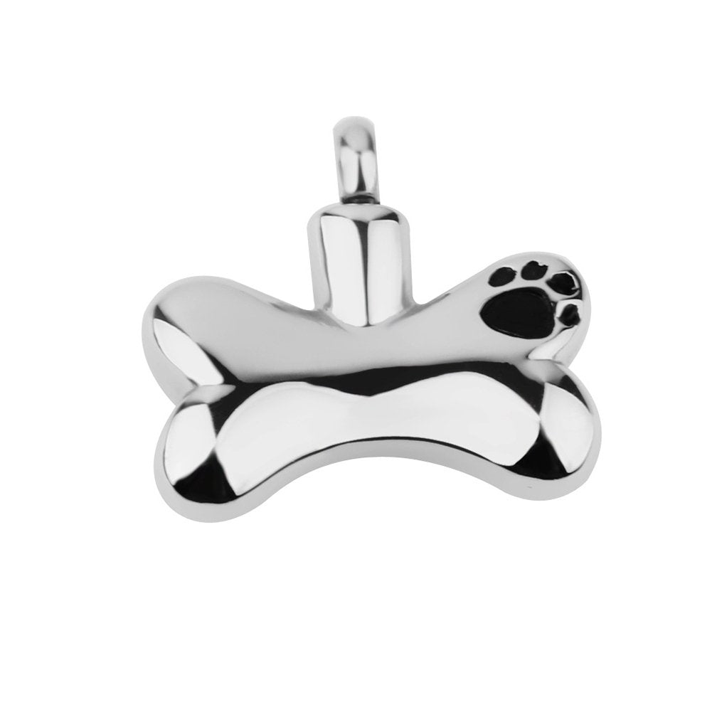 Mini Stainless Steel Footprint Bone Urn Pet Ash Container Pendant Jar Keepsake Image 3