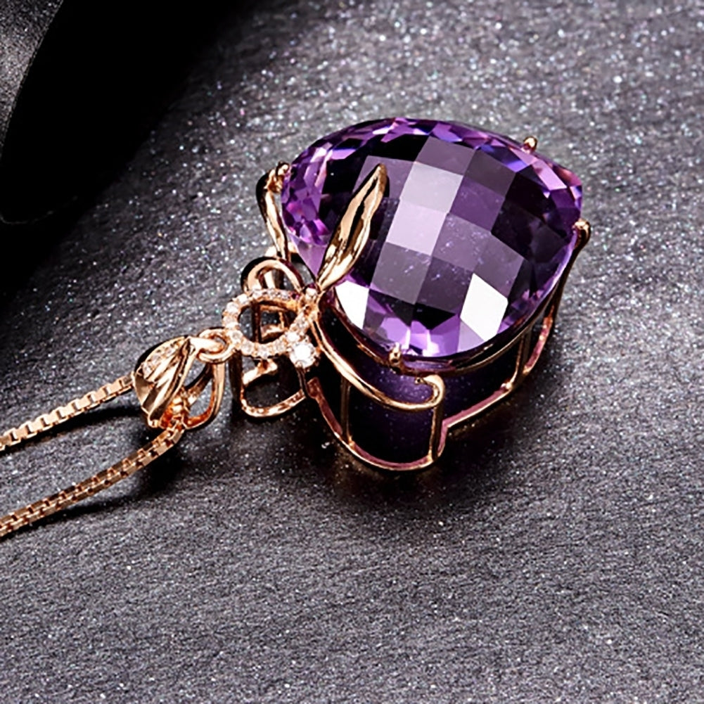 Women Luxury Heart Shape Rhinestone Pendant Necklace Jewelry Charm Gift Image 7