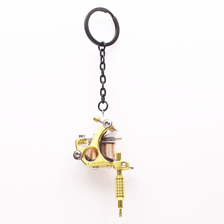 Fashion Mini Tattoo Machine Pendant Key Chain Ring Earrings Necklace Accessory Image 4