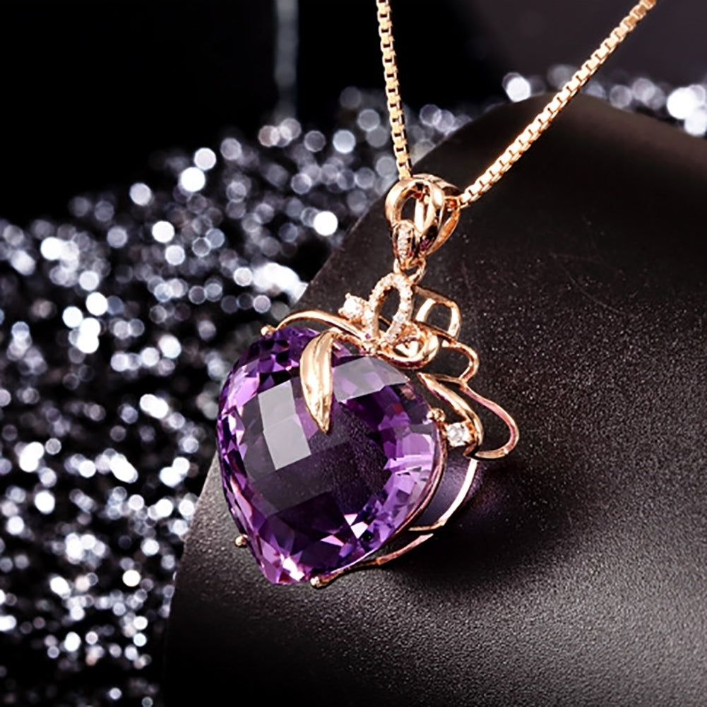 Women Luxury Heart Shape Rhinestone Pendant Necklace Jewelry Charm Gift Image 8