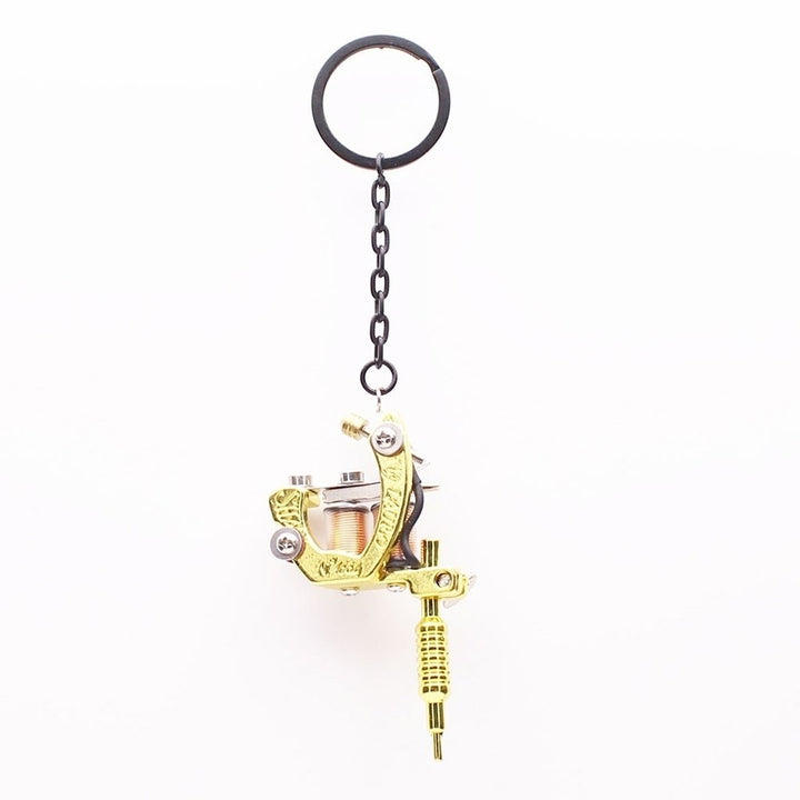 Fashion Mini Tattoo Machine Pendant Key Chain Ring Earrings Necklace Accessory Image 4