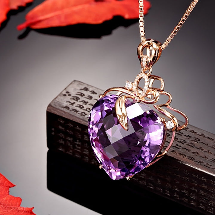 Women Luxury Heart Shape Rhinestone Pendant Necklace Jewelry Charm Gift Image 9