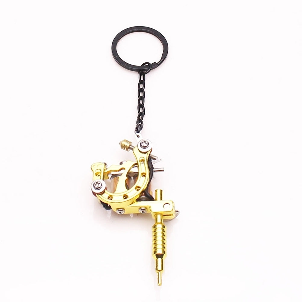 Fashion Mini Tattoo Machine Pendant Key Chain Ring Earrings Necklace Accessory Image 6