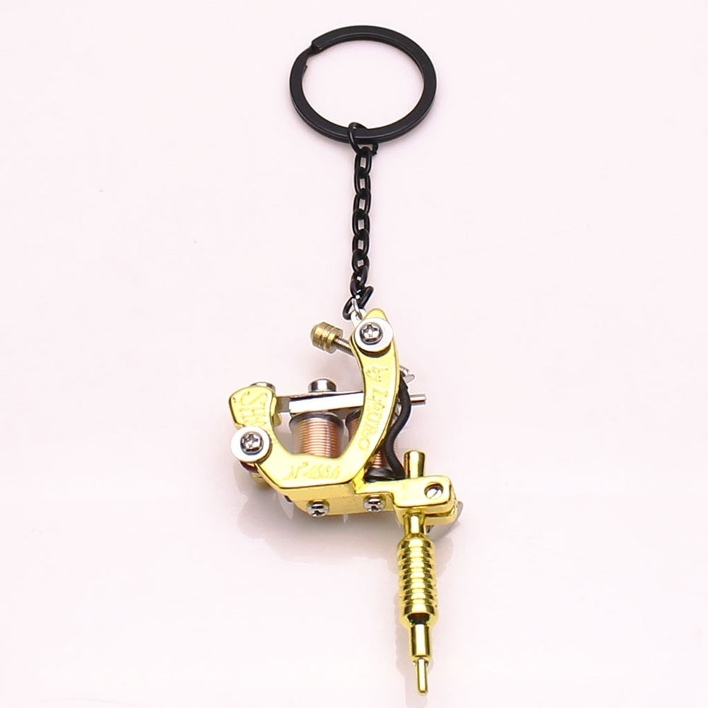 Fashion Mini Tattoo Machine Pendant Key Chain Ring Earrings Necklace Accessory Image 9