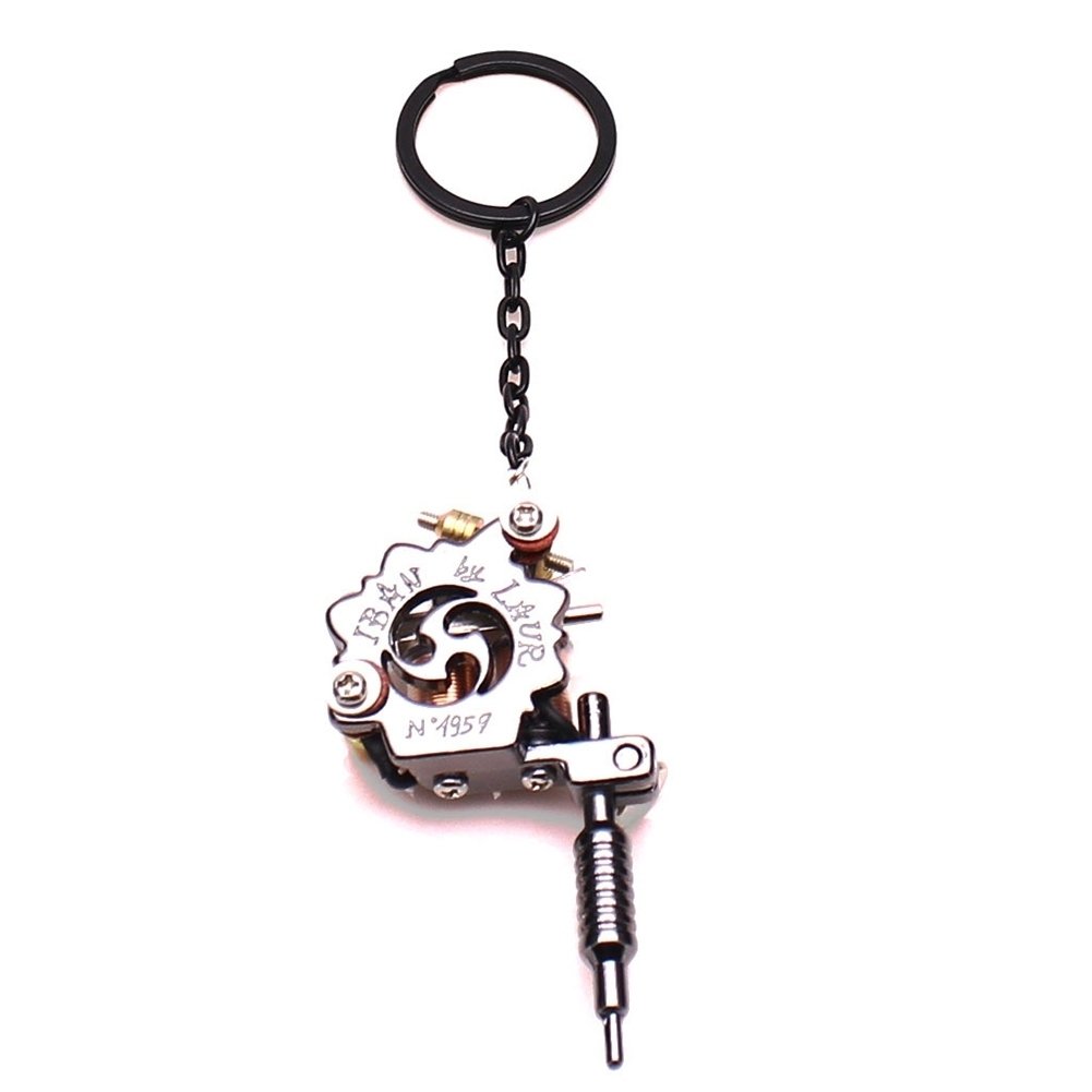 Fashion Mini Tattoo Machine Pendant Key Chain Ring Earrings Necklace Accessory Image 10