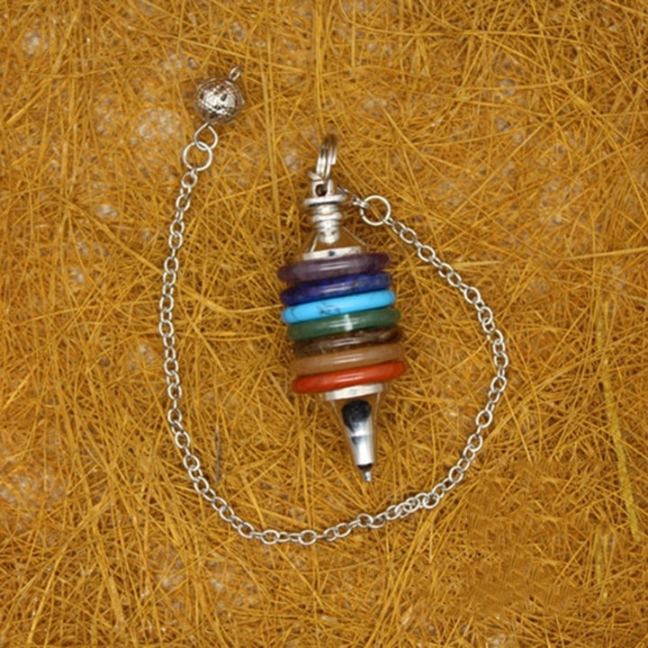 Colorful Unisex Faux Crystal 7 Chakra Pendulum Pendant Ornament Birthday Gift Image 10