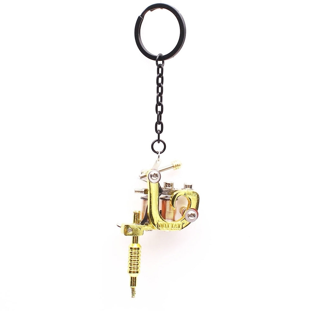 Fashion Mini Tattoo Machine Pendant Key Chain Ring Earrings Necklace Accessory Image 12