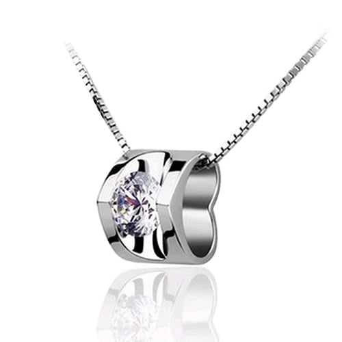 Womens Fashion 3D Love Heart Shape Shining Charming Pendant for Necklace Image 1