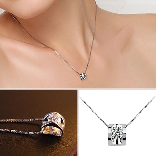 Womens Fashion 3D Love Heart Shape Shining Charming Pendant for Necklace Image 6