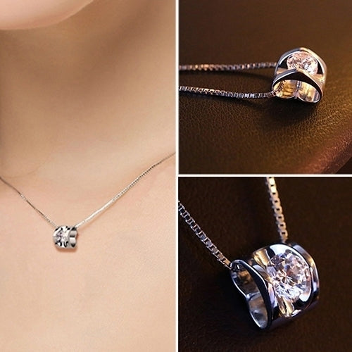 Womens Fashion 3D Love Heart Shape Shining Charming Pendant for Necklace Image 7