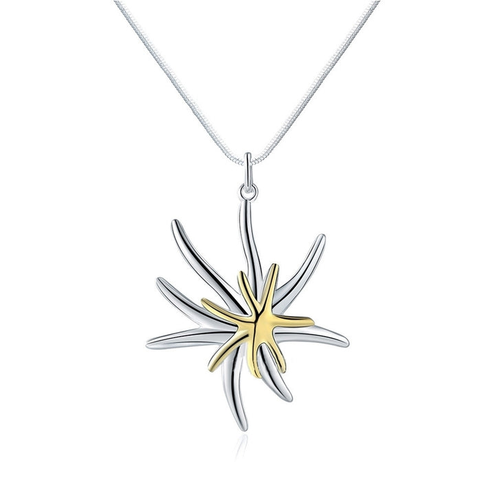 1Pc Jewelry 925 Sterling Silver Double Starfish Pendant Charm without Chain Image 6